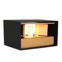 Luminaria de pared MURO Arriba-Abajo, angular, plano, ajustable G9 IP20, negro mate regulable