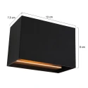 Luminaria de pared MURO Arriba-Abajo, angular, plano, ajustable G9 IP20, negro mate regulable