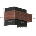 Steinhauer wall luminaire MURO 2 flames, square, with cover G9 IP20, wood dimmable