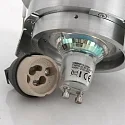 Steinhauer recessed luminaire PÉLITE SPOT round, rigid, set back GU10 IP20, steel brushed dimmable