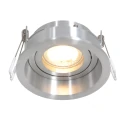 Steinhauer recessed luminaire PÉLITE SPOT round, rigid, set back GU10 IP20, steel brushed dimmable