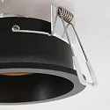 Steinhauer Luminaria empotrable PÉLITE SPOT redondo, rígido, retroceder GU10 IP20, negro mate regulable