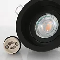 Steinhauer Luminaria empotrable PÉLITE SPOT redondo, rígido, retroceder GU10 IP20, negro mate regulable