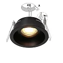 Steinhauer Luminaria empotrable PÉLITE SPOT redondo, rígido, retroceder GU10 IP20, negro mate regulable