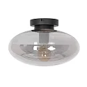 Luminaria de techo REFLEXION oval E27 IP20, color humo, negro regulable