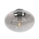 Steinhauer Luminaria de techo REFLEXION oval E27 IP20, color humo, negro regulable