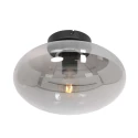 Steinhauer Luminaria de techo REFLEXION oval E27 IP20, color humo, negro regulable