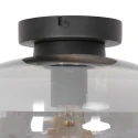 Steinhauer Luminaria de techo REFLEXION oval E27 IP20, color humo, negro regulable