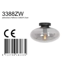 Steinhauer Luminaria de techo REFLEXION oval E27 IP20, color humo, negro regulable