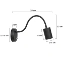 Mexlite Luminaria de pared UPROUND de 1 llama GU10 IP20, negro 