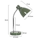 Luminaria de mesa SPRING inclinable E27 IP20, verde 