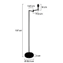 Luminaria de pedestal BELLA de 1 llama E27 IP20, negro regulable