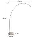 Mexlite arc luminaire SOLVA 1 flame, without shade E27 IP20, steel dimmable