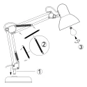 Mexlite Luminaria de mesa STUDY inclinable E27 IP20, negro