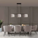 Steinhauer pendant luminaire STANG 3 flames E27 IP20, grey, black dimmable