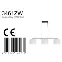 Steinhauer pendant luminaire STANG 3 flames E27 IP20, black, white dimmable