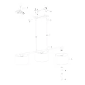 Steinhauer pendant luminaire STANG 3 flames E27 IP20, black, white dimmable