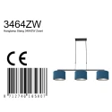 Steinhauer pendant luminaire STANG 3 flames E27 IP20, blue, black