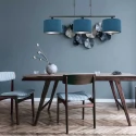 Steinhauer pendant luminaire STANG 3 flames E27 IP20, blue, black