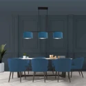 Steinhauer pendant luminaire STANG 3 flames E27 IP20, blue, black