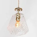 Mexlite pendant luminaire GRAZIOGLASS ?18cm E27 IP20, brass