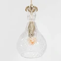Mexlite pendant luminaire GRAZIOGLASS ?14cm E27 IP20, brass