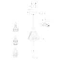Mexlite pendant luminaire GRAZIOGLASS ?14cm E27 IP20, brass