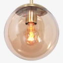 Steinhauer Luminaria colgante BOLLIQUE redondo E27 IP20, ámbar, latón, negro regulable