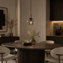 Steinhauer Luminaria colgante BOLLIQUE redondo E27 IP20, negro regulable