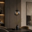 Steinhauer Luminaria colgante BOLLIQUE redondo E27 IP20, negro regulable