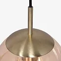 pendant luminaire BOLLIQUE round E27 IP20, amber, brass, black dimmable