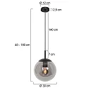 Steinhauer Luminaria colgante BOLLIQUE redondo E27 IP20, negro regulable
