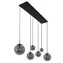 Luminaria colgante BOLLIQUE de 6 llamas E27 IP20, negro regulable