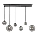 Steinhauer Luminaria colgante BOLLIQUE de 6 llamas E27 IP20, negro regulable