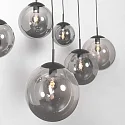 Steinhauer Luminaria colgante BOLLIQUE de 6 llamas E27 IP20, negro regulable