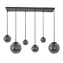 Steinhauer Luminaria colgante BOLLIQUE de 6 llamas E27 IP20, negro regulable