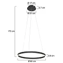 Steinhauer Luminaria colgante RINGLUX LED IP20, negro regulable