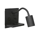 Mexlite Luminaria de pared UPROUND de 1 llama GU10 IP20, negro 