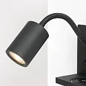 Mexlite Luminaria de pared UPROUND de 1 llama GU10 IP20, negro 