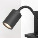 Mexlite Luminaria de pared UPROUND de 1 llama GU10 IP20, negro 
