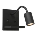 Mexlite Luminaria de pared UPROUND de 1 llama GU10 IP20, negro 