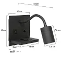 Mexlite Luminaria de pared UPROUND de 1 llama GU10 IP20, negro 