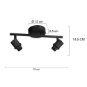 Steinhauer ceiling luminaire BAMBUS 2 flames E14 IP20, wood, black dimmable