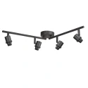 ceiling luminaire BAMBUS 4 flames E14 IP20, wood, black dimmable