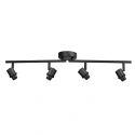 Steinhauer ceiling luminaire BAMBUS 4 flames E14 IP20, wood, black dimmable