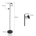 Steinhauer floor lamp BAMBUS 2 flames E14 IP20, wood, black dimmable