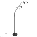 floor lamp BAMBUS 5 flames E14 IP20, wood, black dimmable