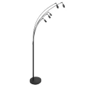 Steinhauer floor lamp BAMBUS 5 flames E14 IP20, wood, black dimmable