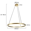 Luminaria colgante RINGLUX Arriba-Abajo IP20, dorado regulable