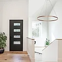 Luminaria colgante RINGLUX Arriba-Abajo IP20, dorado regulable